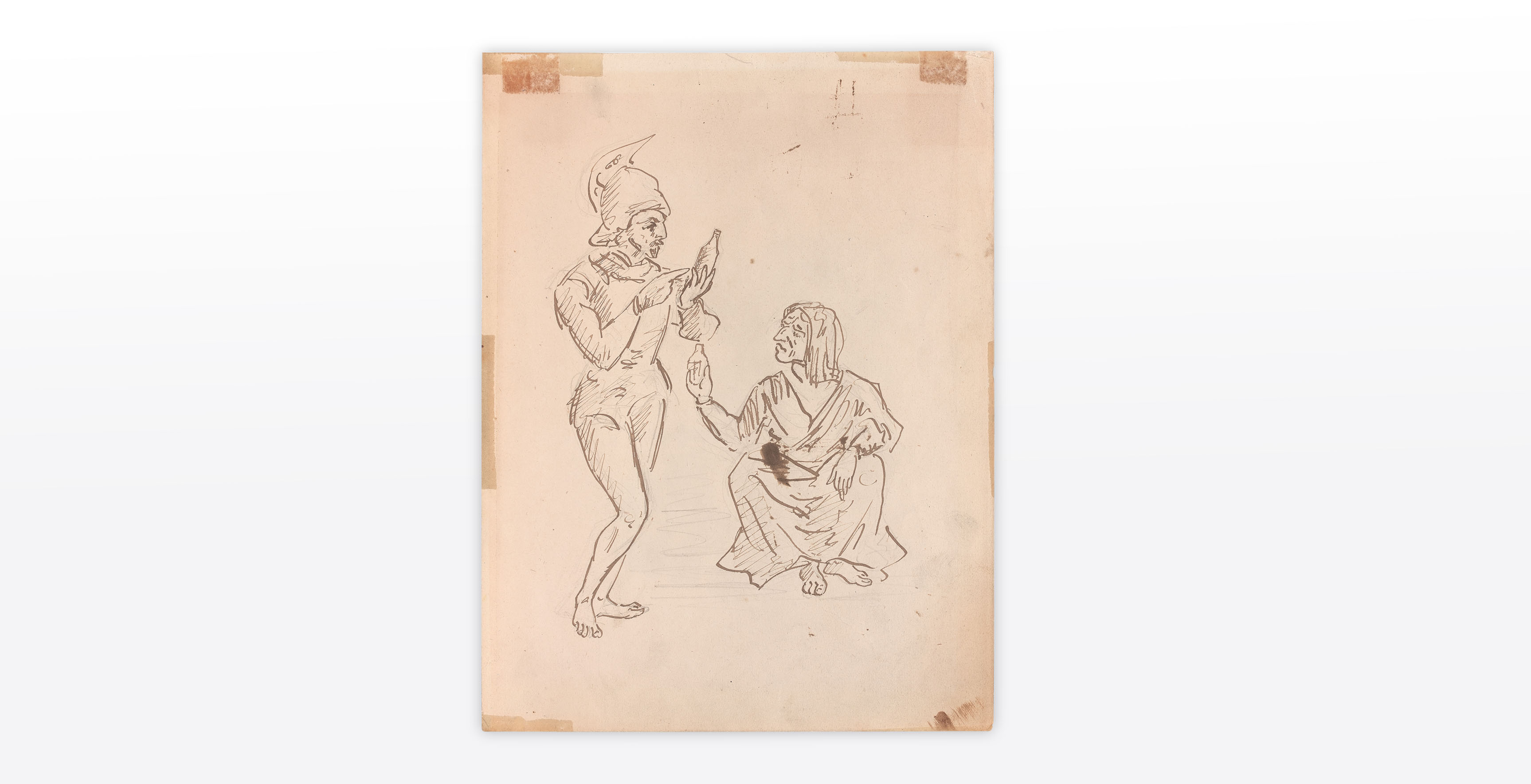 Paul Cézanne, Soldat et vieille femme, circa 1856-1857